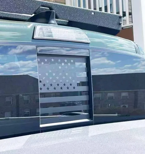 Miniatura 7 de Xinghe para Nissan Frontier 2013-2026 2025, calcomanías de bandera americana para ventana trasera central del camión, calcomanía de bandera de EE.