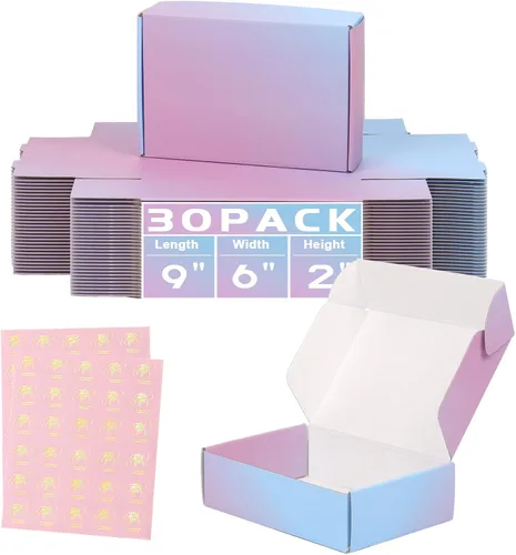 Miniatura 17 de Cajas de envío pequeñas de 6 x 4 x 2 pulgadas para pequeñas empresas, paquete de 30 cajas de correo moradas, caja de embalaje de cartón corrugado