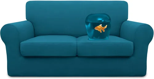Miniatura 40 de Easy-Going Funda de sofá 100% impermeable doble de 3 piezas, elástica, suave, para perros, para sofá de 2 cojines separados, protector de muebles a