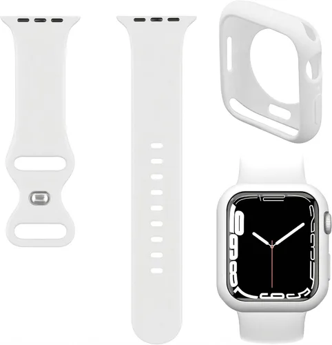Miniatura 8 de Funda de silicona suave con correa compatible con Apple Watch de 1.92 pulgadas, 1.81 pulgadas, 1.77 pulgadas, 1.73 pulgadas, 1.654 pulgadas, 1.614