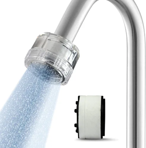 Kit de filtro de grifo de cocina y baño, filtro de grifo de fregadero con opciones de carbono y sedimentos, 10 adaptadores, indicador de cambio de