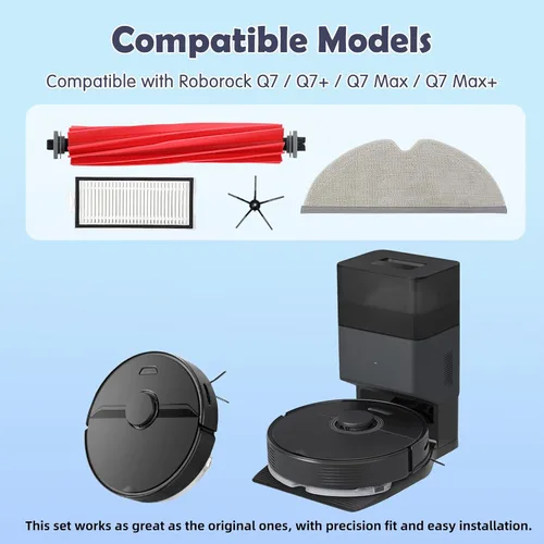 Miniatura 2 de 18 piezas de kit de accesorios Q7 de repuesto compatibles con aspiradora robot Roborock Q7 / Q7+ / Q7 Max / Q7 Max+, 2 cepillos principales, 4 Kit