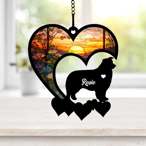 Miniatura 45 de NAZENTI Atrapasoles personalizado de sabueso afgano, adorno conmemorativo personalizado para la pérdida de mascotas, regalo de condolencia