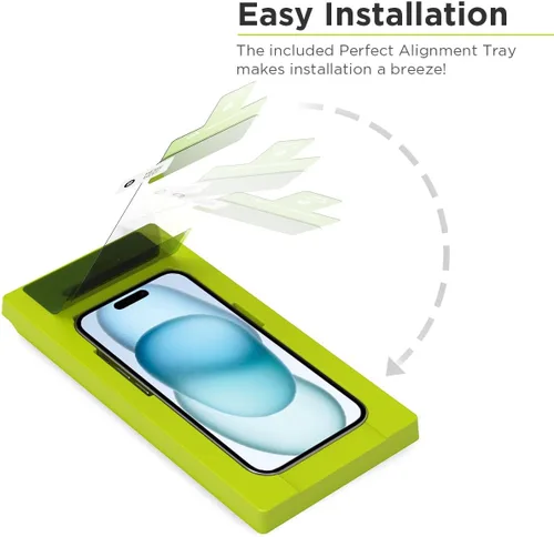 Miniatura 2 de PureGear Protector de pantalla de vidrio templado HD de máxima claridad para Apple iPhone 15 (2023) de 6.1 pulgadas, cobertura completa, ajuste