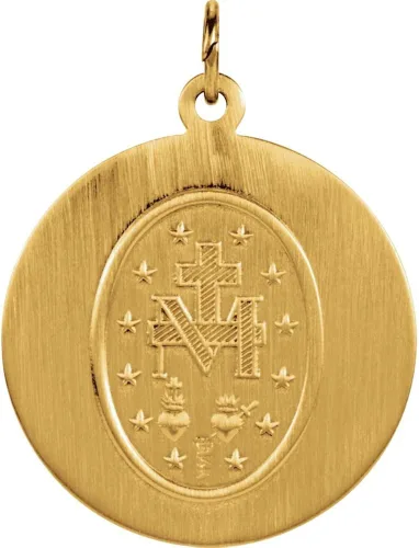 Miniatura 3 de Jewels By Lux Medalla milagrosa de oro amarillo de 14 quilates de 0787in Oro amarillo