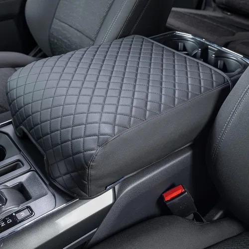 Miniatura 8 de ISSYAUTO Funda de consola central compatible con Ford F250 F350 F450 2011-2016, F150 2011-2014 con consola de asiento plegable, funda