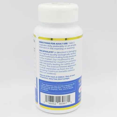 Miniatura 4 de ENCAPSULATE Mezcla de 6 hongos – Reishi, Chaga, cola de pavo, cordyceps, melena de león y extracto de hongo Shiitake 8:1 – Suplemento de hongos