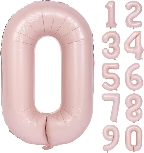 Miniatura 134 de Globos de helio de 40 pulgadas con dígitos dorados para fiesta de cumpleaños., Número 0, 40 pulgadas, número 0 oro 7