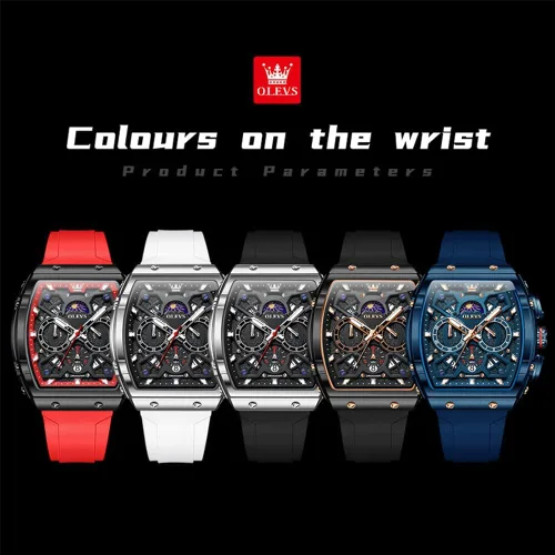 Miniatura 5 de OLEVS - Relojes para hombre, de cuero marrón, caja dorada, analógico, de cuarzo, de moda, para negocios, reloj de vestir, con fecha, luminoso