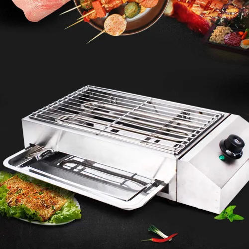 Miniatura 4 de Parrilla eléctrica portátil sin humo, parrilla eléctrica para interiores, control de temperatura, plancha de alimentos de acero inoxidable
