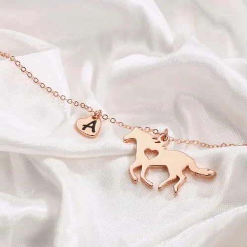 Miniatura 6 de MONOOC Regalos de Pascua para niños y niñas, regalos de caballo para niñas, collar de caballo de acero inoxidable para niñas, joyería para niños