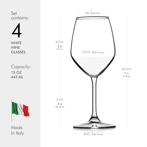 Miniatura 7 de Paksh Novelty Copas de vino blanco italianas - Juego de copas de vino para fiestas, bodas, regalos - Copa de vino transparente, para vino tinto