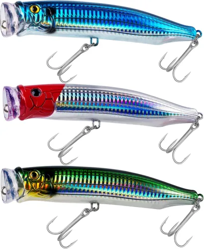 Miniatura 13 de THKFISH Señuelos para pesca de agua salada de atún para pesca de surf, lubina con ojos 3D para atún GT peces grandes, 5.9 pulgadas, 1 unidad/3 1