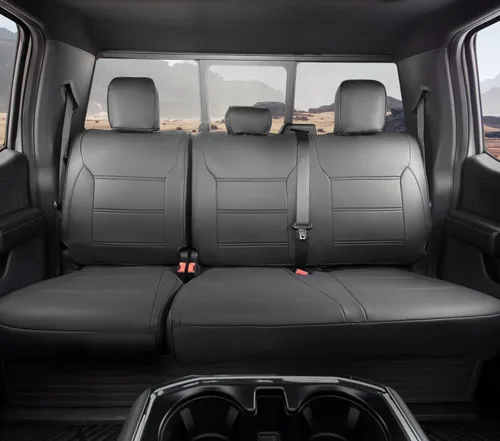 Miniatura 3 de CoverCenter® Fundas de Asiento para Ford F150 2025 2024 2023 2022 2021 2020 2019 2018-2015, Juego Completo de Fundas de Asiento Negras de Ajuste