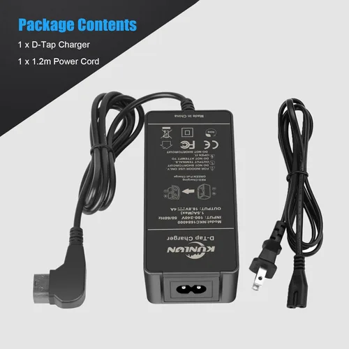 Miniatura 6 de KUNLUN D-Tap - Cargador rápido [DC 16.8V/4A] con cable de grifo D para montaje en V, bloqueo en V, cargador de batería de montaje dorado, para Sony