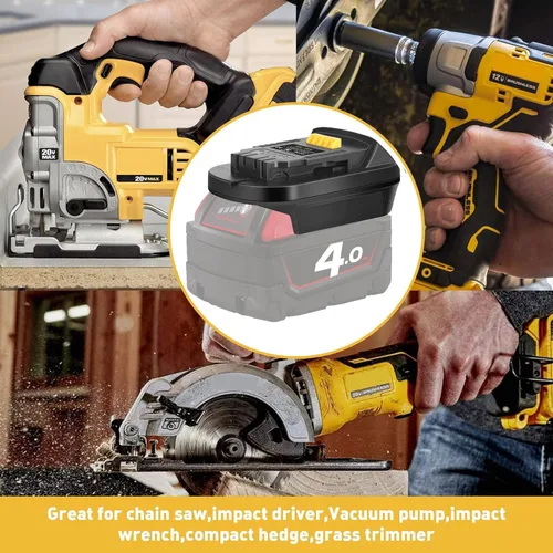 Miniatura 7 de Adaptador Convertidor de Batería para Batería de Milwaukee a Dewalt, para Batería de Litio Milwaukee M18 de 18V Convertir a Baterías de Litio Dewalt