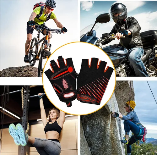 Miniatura 6 de MOREOK Guantes de ciclismo para hombres y mujeres con almohadilla de gel de 0.197 in - Bicicleta de carretera MTB, ciclismo, entrenamiento