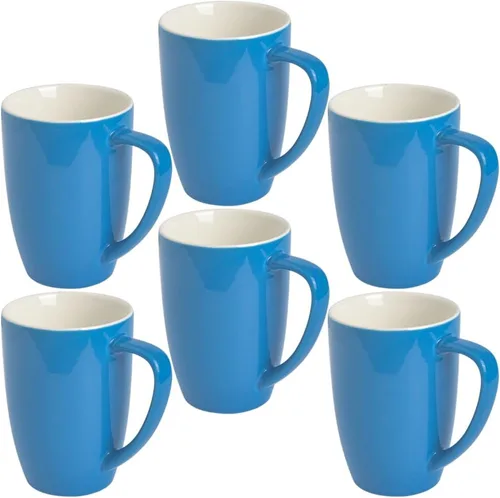 Miniatura 17 de homEdge Juego de tazas de porcelana, taza de 16 onzas para té, latte, moca, chocolate caliente, juego de 6, colores surtidos