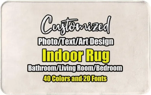 Miniatura 120 de sophiehome Customzied - Alfombras de baño con imagen de texto, alfombra de franela personalizada para interiores para el hogar, dormitorio, baño