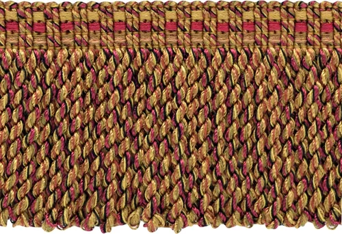 Colección Veranda de 3" (7.5 cm) de largo, borde de flecos de lingote de punto (BFV3), beige rojo cosecha multicolor #VNT21 (rojo oscuro, rojo beige