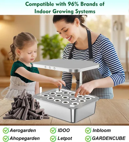 Miniatura 2 de Seed Starter - Esponjas de cultivo para aerogarden, cápsulas de repuesto equilibradas con PH para sistema hidropónico de interiores, paquete de 50