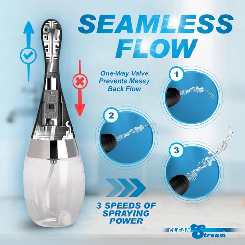 Miniatura 4 de Cleanstream Bombilla de enema de pulverización con vibración automática con boquilla de silicona de primera calidad para hombres, mujeres y parejas