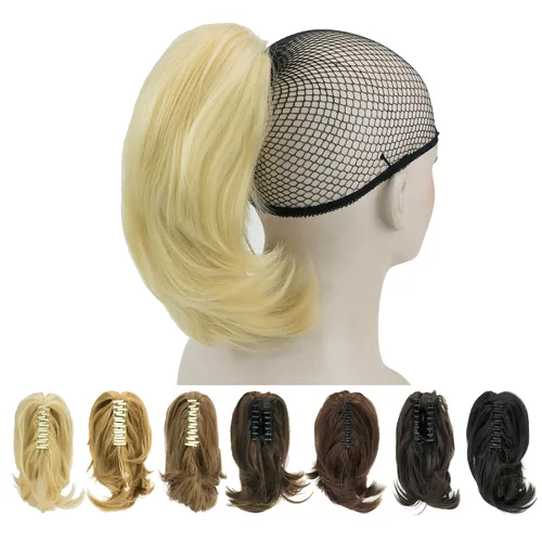Miniatura 11 de IMISSU Lindas extensiones de cabello de cola de caballo de garra corta, extensiones de cabello grueso con clip en pequeñas piezas de pelo de cola
