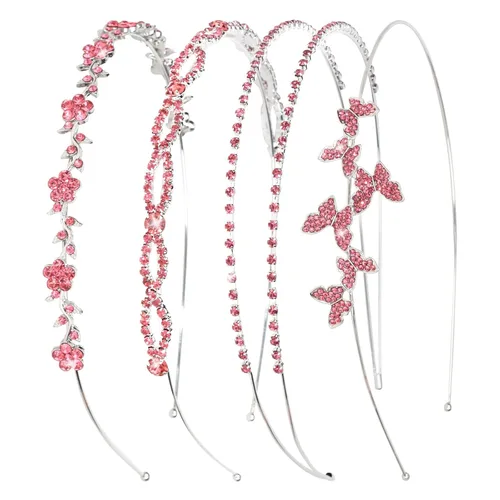 Miniatura 17 de Wecoe Diadema azul real con diamantes de imitación, diadema de flores para niña, diadema de metal de cristal para mujer, regalo de diadema de moda