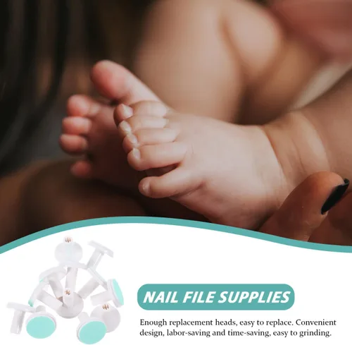 Miniatura 5 de Homoyoyo 12 uds. Almohadillas de lima de uñas para bebé, almohadillas de repuesto para recortadoras, cabezales de molienda eléctrica, lima eléctrica