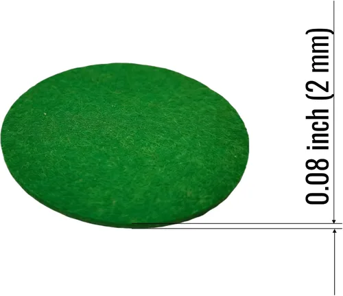 Miniatura 4 de Paquete de 4 almohadillas de fieltro verde de 3.7 pulgadas (3.701 in) – Reemplazo autoadhesivo para empujadores de hockey de aire de 3.78 pulgadas