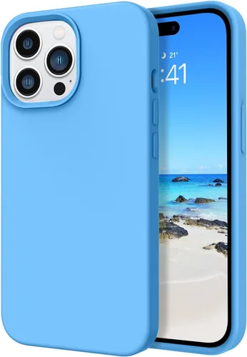 Miniatura 12 de Telaso Funda compatible con iPhone 14, silicona líquida de gel suave de goma, funda delgada y fina con forro de microfibra, funda protectora