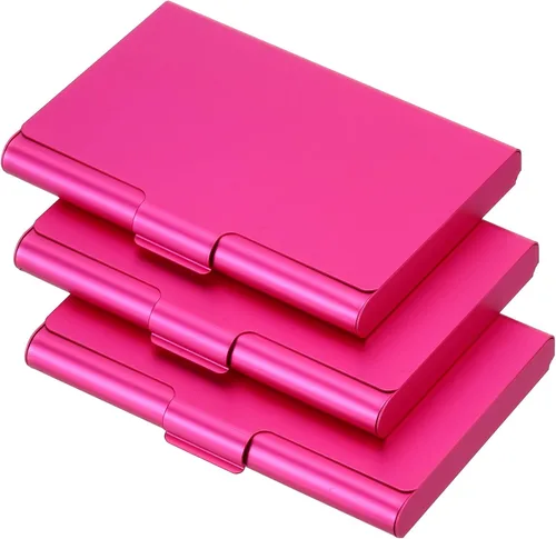Miniatura 8 de PATIKIL Titular de la tarjeta de visita, caja de la tarjeta de metal de aluminio titular de la tarjeta de bolsillo para tarjeta de crédito