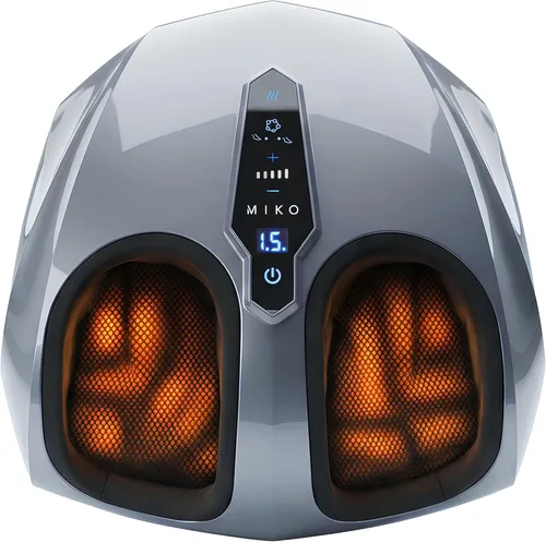 MIKO máquina masajeadora de pies con amasado profundo, compresión, Shiatsu y calor para fascitis plantar, neuropatía - Se adapta hasta talla 12 de