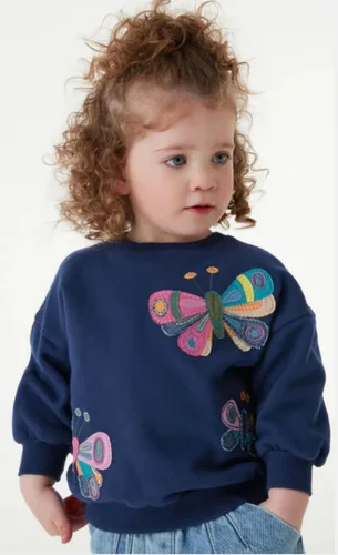 Miniatura 73 de Sudaderas para niñas pequeñas, cuello redondo, sin botones, de manga larga, para invierno, casual, ropa 2T-7T, Dinosaurio