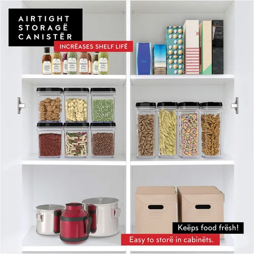 Miniatura 2 de DWËLLZA KITCHEN Contenedores herméticos para almacenamiento de alimentos con tapas, juego de 6 recipientes herméticos de almacenamiento de cocina 01