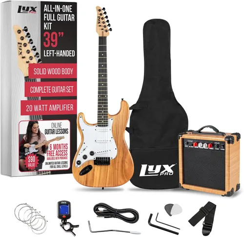 Miniatura 14 de LyxPro Kit completo de guitarra eléctrica de 39 pulgadas para principiantes, tamaño completo con amplificador de 20 W, el paquete incluye todos