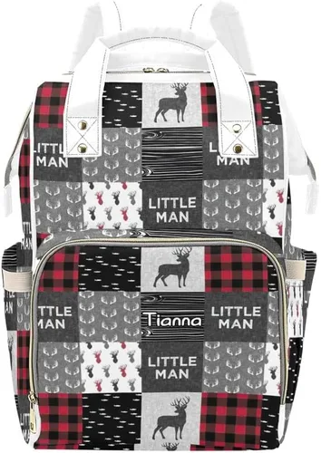 Miniatura 24 de XOZOTY Antler Man Woodland - Bolsas de pañales de camuflaje con nombre impermeable para mamá, mochila de lactancia, bolsas de bebé, regalos