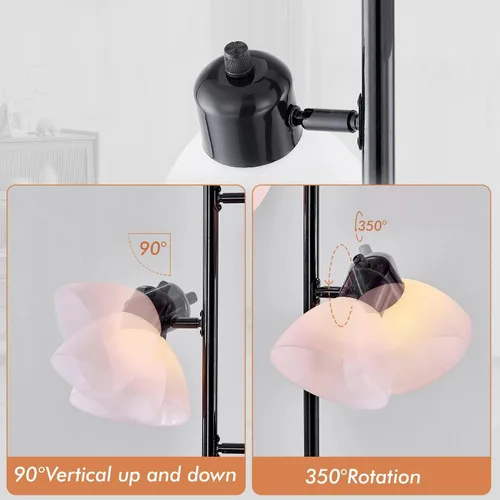 Miniatura 3 de Lámpara de pie moderna estilo árbol para sala de estar y dormitorio, lámpara de pie alta con 3 cabezales ajustables y giratorios para oficina