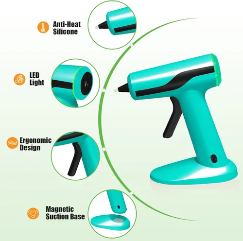 Miniatura 5 de MONVICT - Pistola de silicón inteligente con apagado automático, kit de mini pistola de pegamento sin cable con batería de 2.2A, bolsa