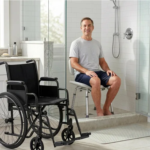 Miniatura 5 de Vaunn - Silla de ducha ajustable sin herramientas, apta para FSA/HSA, asiento de bañera de hidromasaje con respaldo extraíble