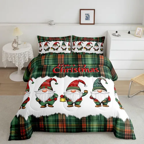 Miniatura 35 de Juego de edredón de Navidad de dibujos animados para niños, tamaño individual, juego de ropa de cama Kawaii de Papá Noel, pingüino, ciervo
