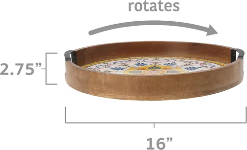 Miniatura 4 de Gourmet Basics by Mikasa Vella Lazy Susan - Bandeja para servir, 16 pulgadas, surtido