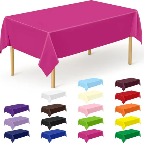 Miniatura 29 de Suministros de regreso a clases, 2 manteles de 108 x 54 pulgadas, manteles desechables coloridos para el primer día de escuela, rectangular