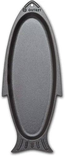 Miniatura 5 de Outset 76376 Sartén Parrilla y para Servir de Hierro Fundido con Forma de Pez, Negro, 18.9 x 7.28 x 0.98 pulgadas