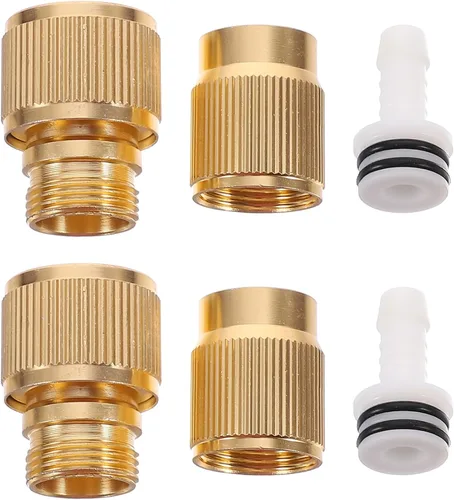 Miniatura 9 de Yardwe Conector de manguera de agua de junta rápida chapada en aleación de aluminio de 2.37 x 1.14 pulgadas, accesorios de conexión rápida