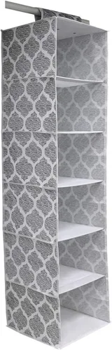 Miniatura 6 de Home Basics Almacenamiento de armario no tejido Arabesque (2, 6 estantes colgantes organizador de armario)