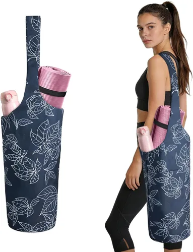 Miniatura 10 de IwIeIaIrI Bolsa para esterilla de yoga para mujeres con bolsillo grande y bolsillo con cierre, accesorios para regalos de yoga con correa de hombro