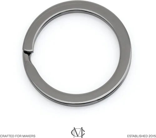 Miniatura 3 de CRAFTMEMORE Llaveros de calidad, anillos planos de metal divididos para llaves de automóvil, accesorios de bricolaje, artesanía en cuero, 10 piezas