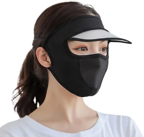 Máscara facial de verano para mujer, protección solar, máscara de Gini, protección de los ojos, protección UV, velo, sombreros para conducir