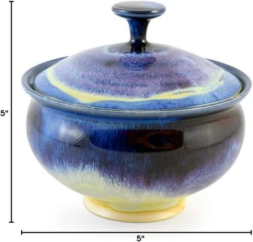 Miniatura 4 de American Made Wild Blackberry Pottery Collection: plato de caramelo con tapa